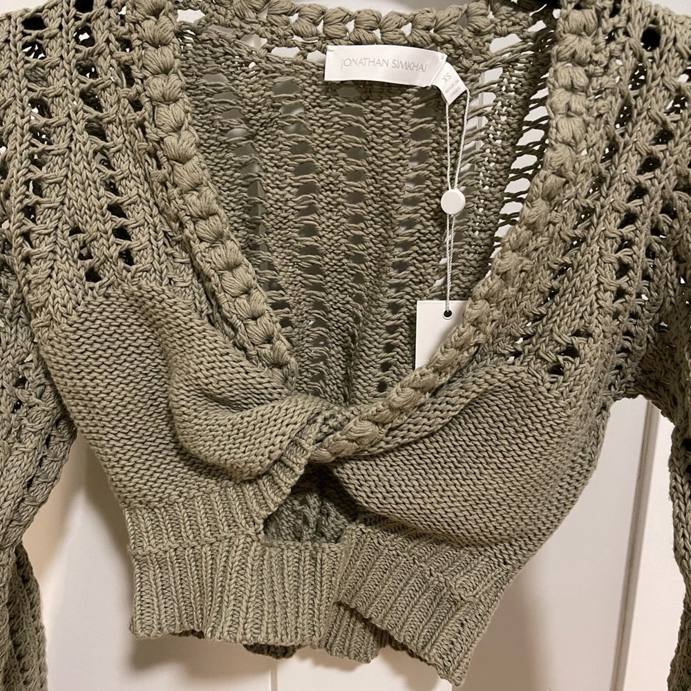 Jonathan Simkhai NWT XS NILE CROCHET CROP TOP - Picture 5 of 5
